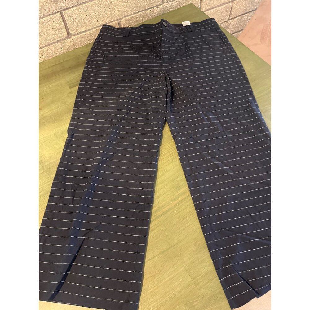 Banana Republic Logan Crop Striped Wide-Leg Pants Size 12 Black & White